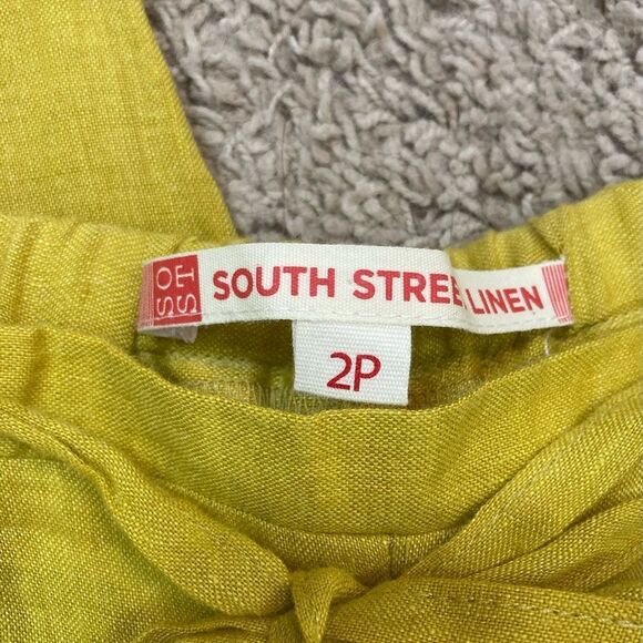 South Street Linen cropped pants w/ pockets in citron (2P) - Picture 6 of 9